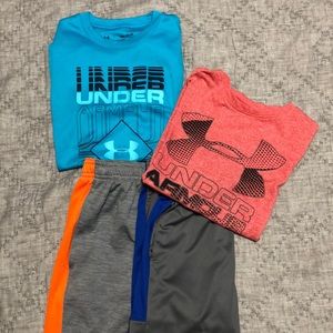 Under Armour Boys Youth Size small Shirts Shorts